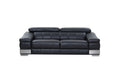 Top Grain Italian Leather Sofa Black Foam Leather