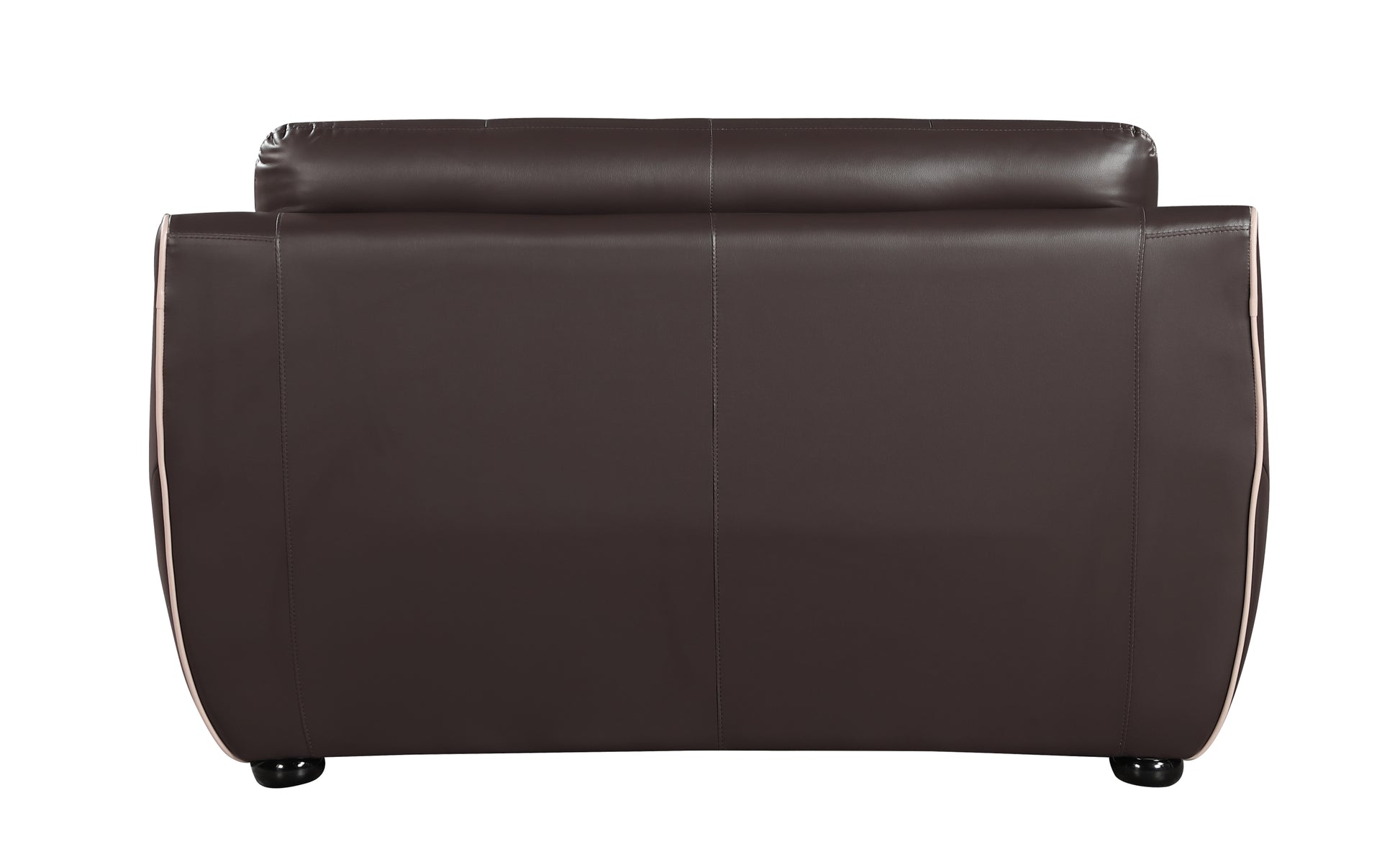 Genuine Leather Loveseat Brown Foam Leather