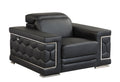 Top Grain Italian Leather Chair Black Foam Leather