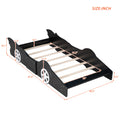 Twin Size Race Car Shaped Platform Bed With Wheels,Black Black Plywood