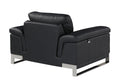 Top Grain Italian Leather Chair Black Foam Leather