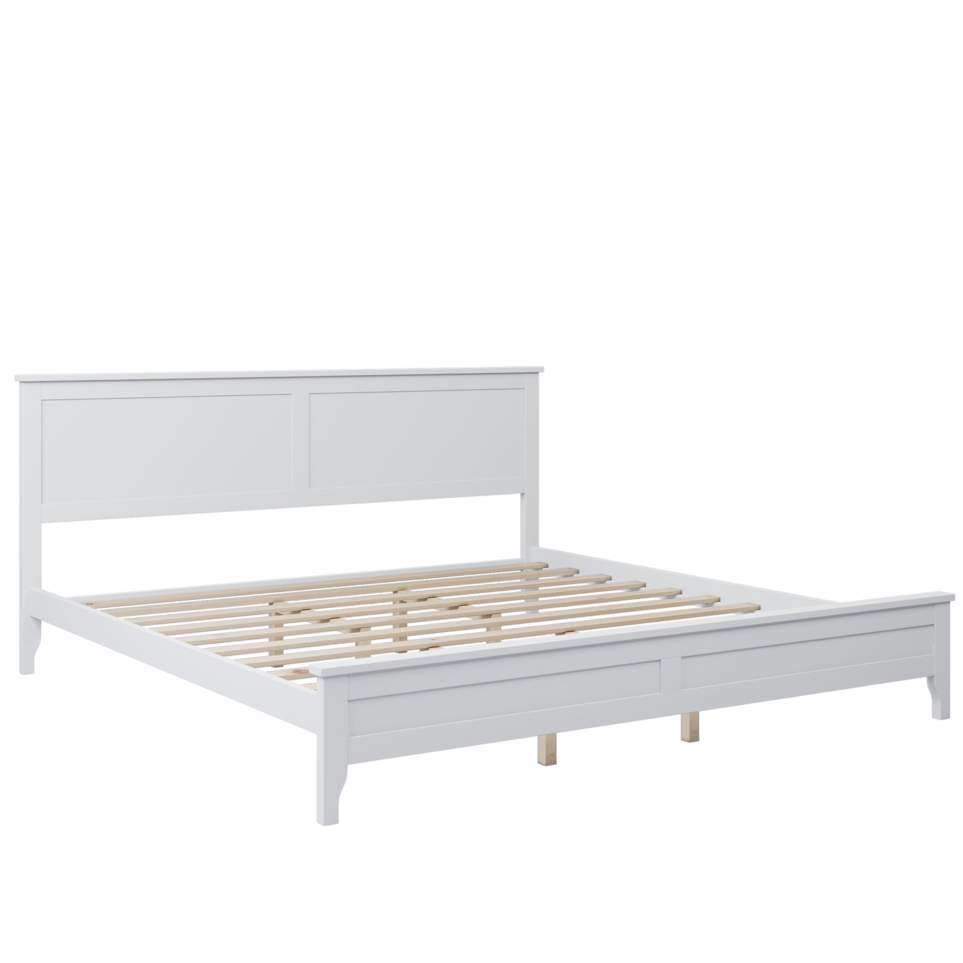 White Solid Wood 5 Pieces King Bedroom Sets Bed Nightstand*2 Chest Dresser Old Sku:Bs500026Aak King White 5 Piece Set Solid Wood