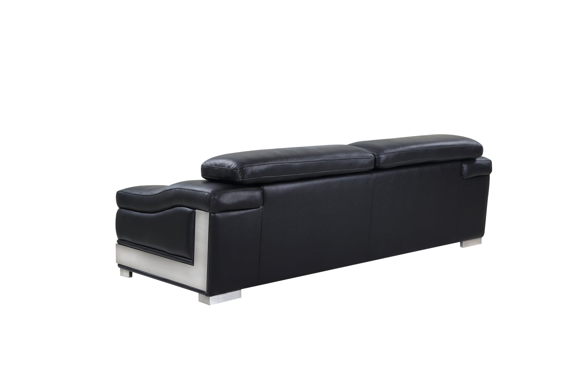 Top Grain Italian Leather Sofa Black Foam Leather