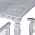 Rectangular Dining Table Silver Grey Solid Wood