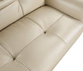 Genuine Leather Loveseat Beige Foam Leather