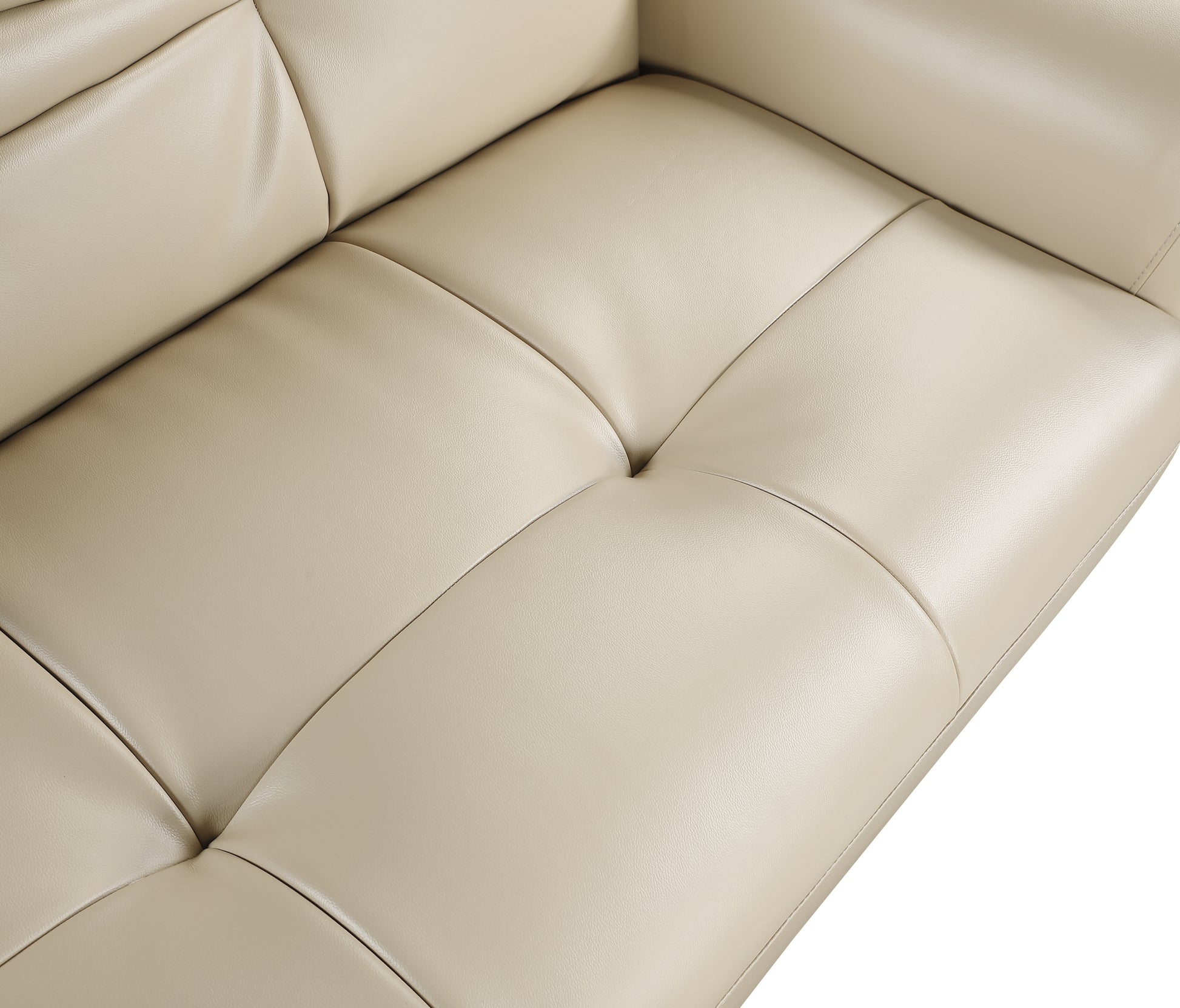 Genuine Leather Loveseat Beige Foam Leather