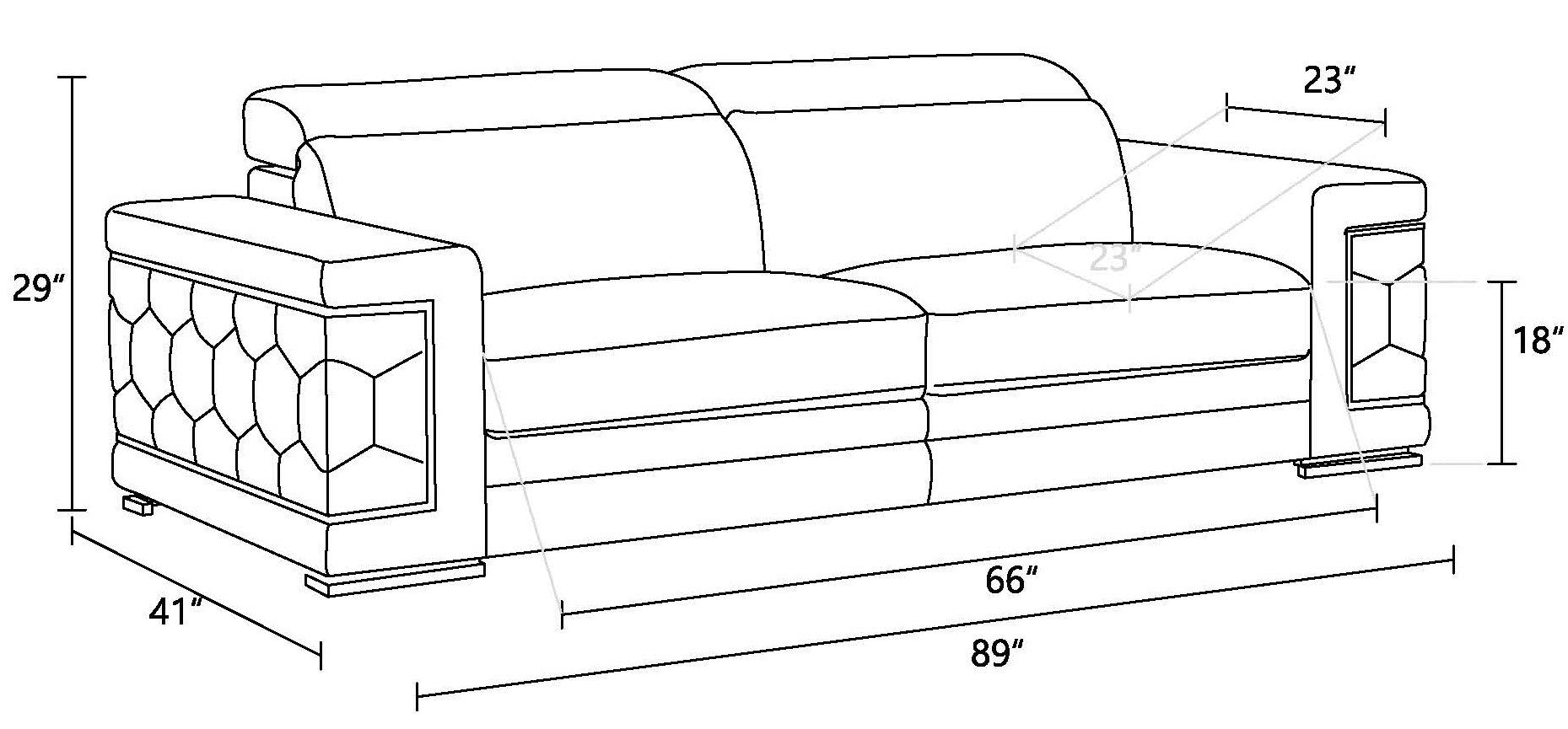 Top Grain Italian Leather Sofa Beige Foam Leather