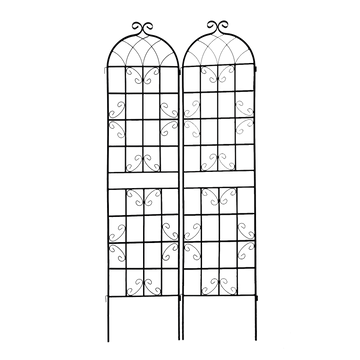 2 Pack Metal Garden Trellis 86.7" X 19.7" Rustproof Trellis For Climbing Plants Outdoor Flower Support Cream White Cream White Iron