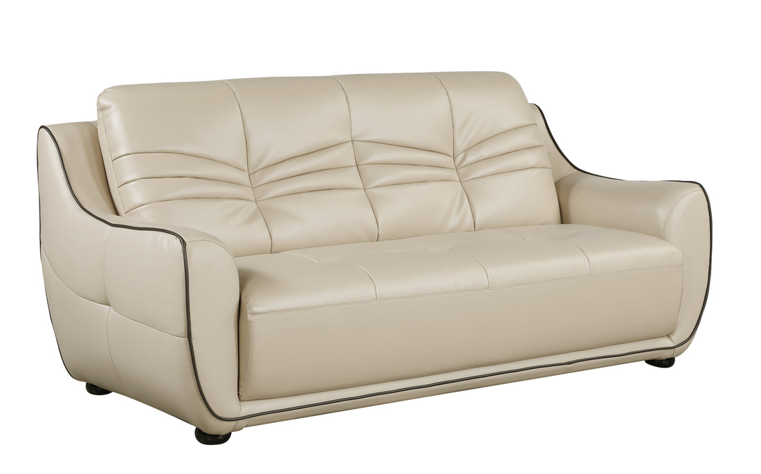 Genuine Leather Sofa Beige Foam Leather