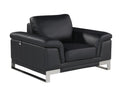 Top Grain Italian Leather Chair Black Foam Leather