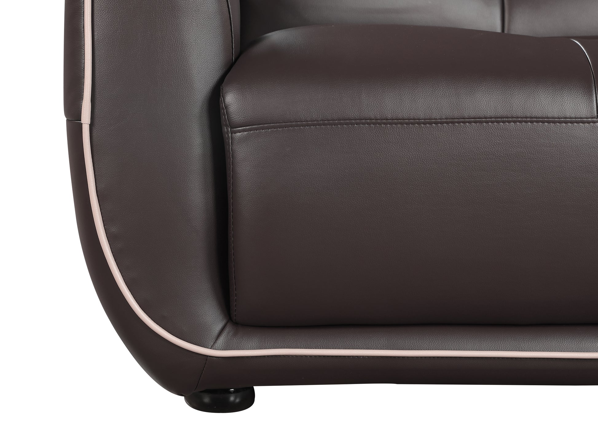 Genuine Leather Sofa Brown Foam Leather