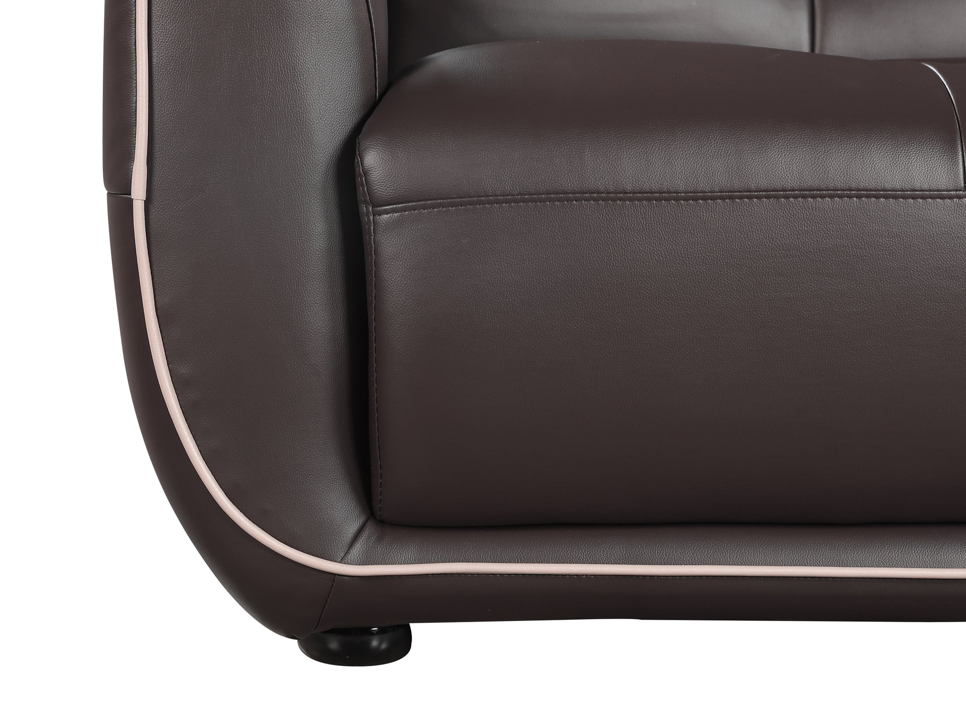 Genuine Leather Loveseat Brown Foam Leather