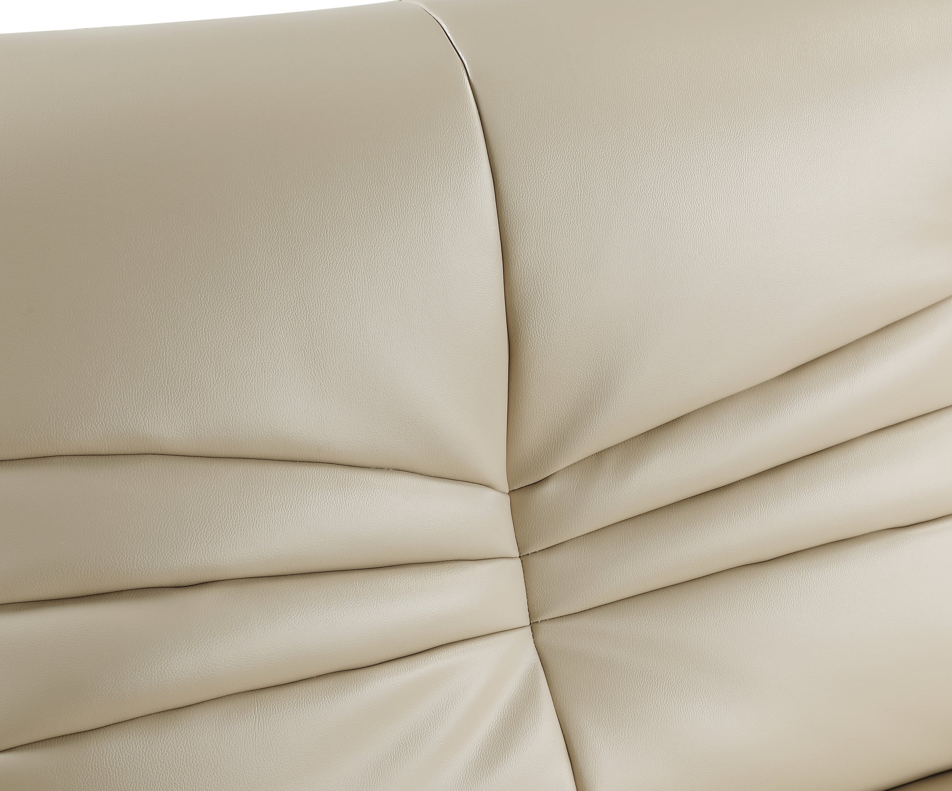 Genuine Leather Sofa Beige Foam Leather