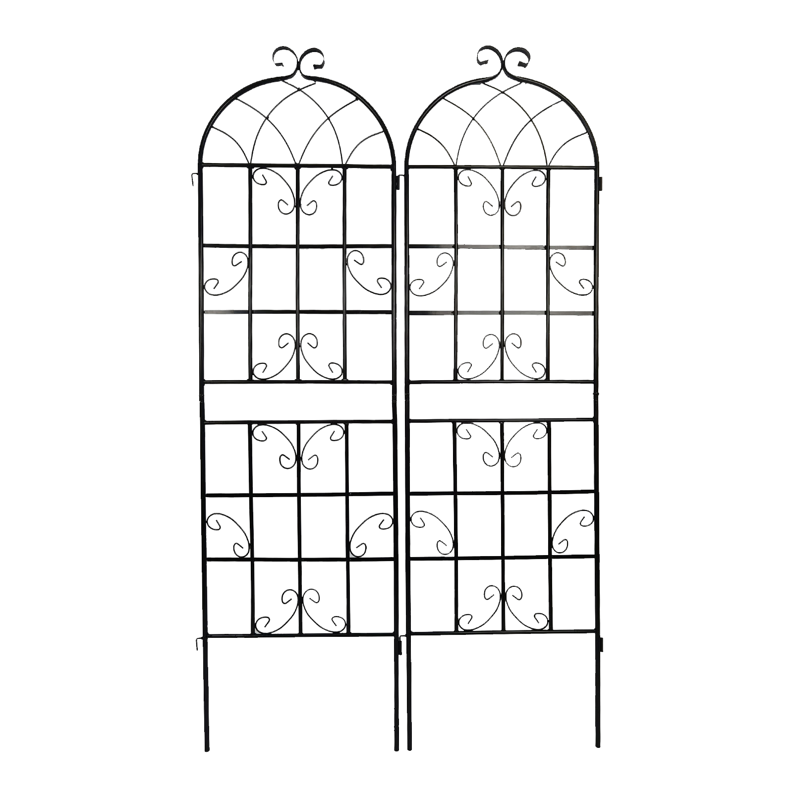 4 Pack Metal Garden Trellis 71" X 19.7" Rustproof Trellis For Climbing Plants Outdoor Flower Support Black Black Iron