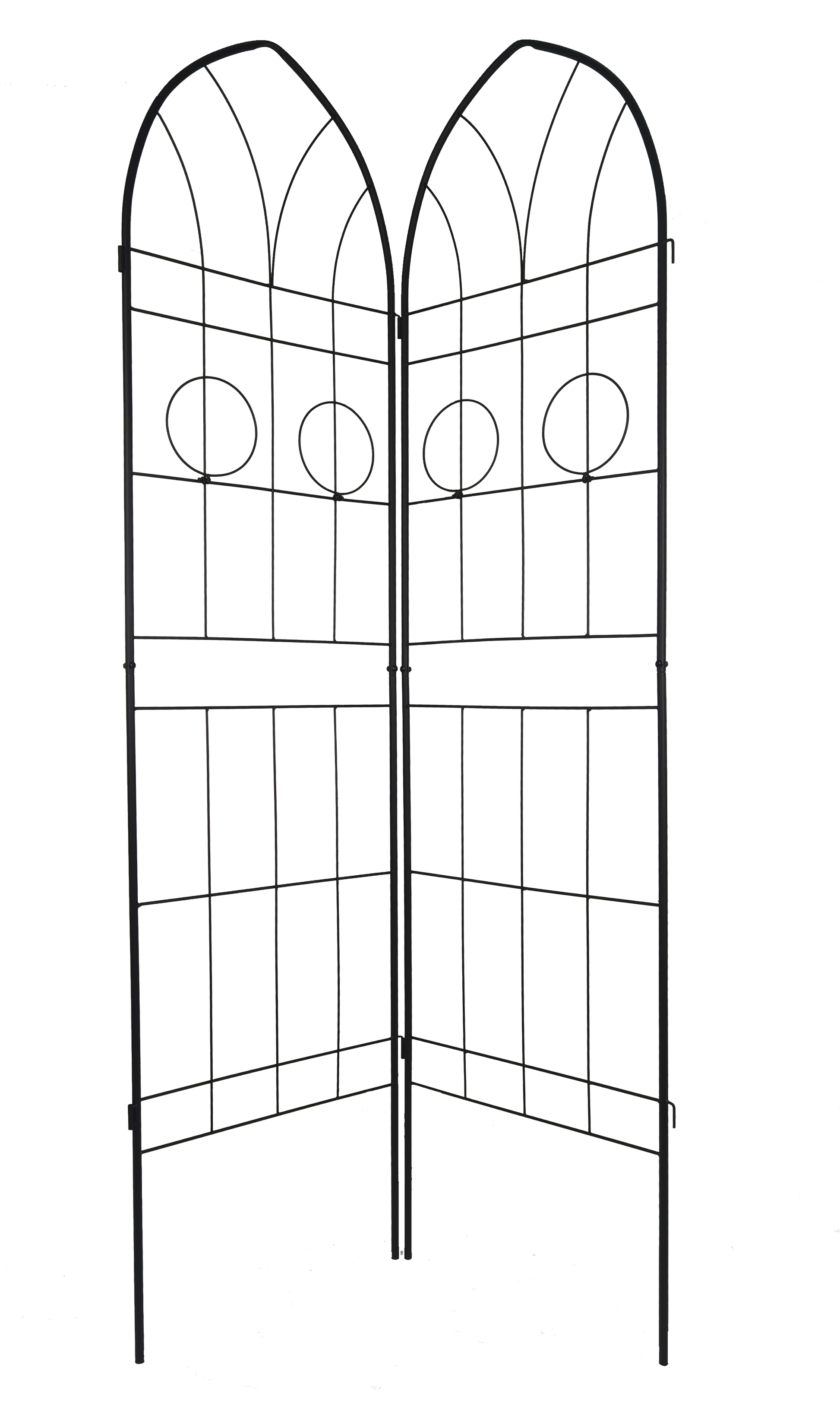 2 Pack Metal Garden Trellis 78.7" X 19.7" Rustproof Trellis For Climbing Plants Outdoor Flower Support Black Black Iron