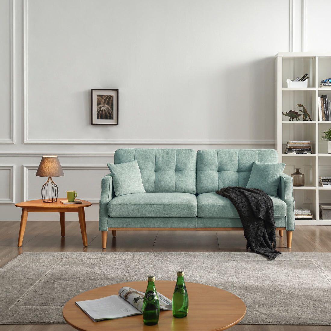 Living Space Sofa 3 Seater With Waterproof Fabricusb Charge Port Blue Foam Fabric 3 Seat