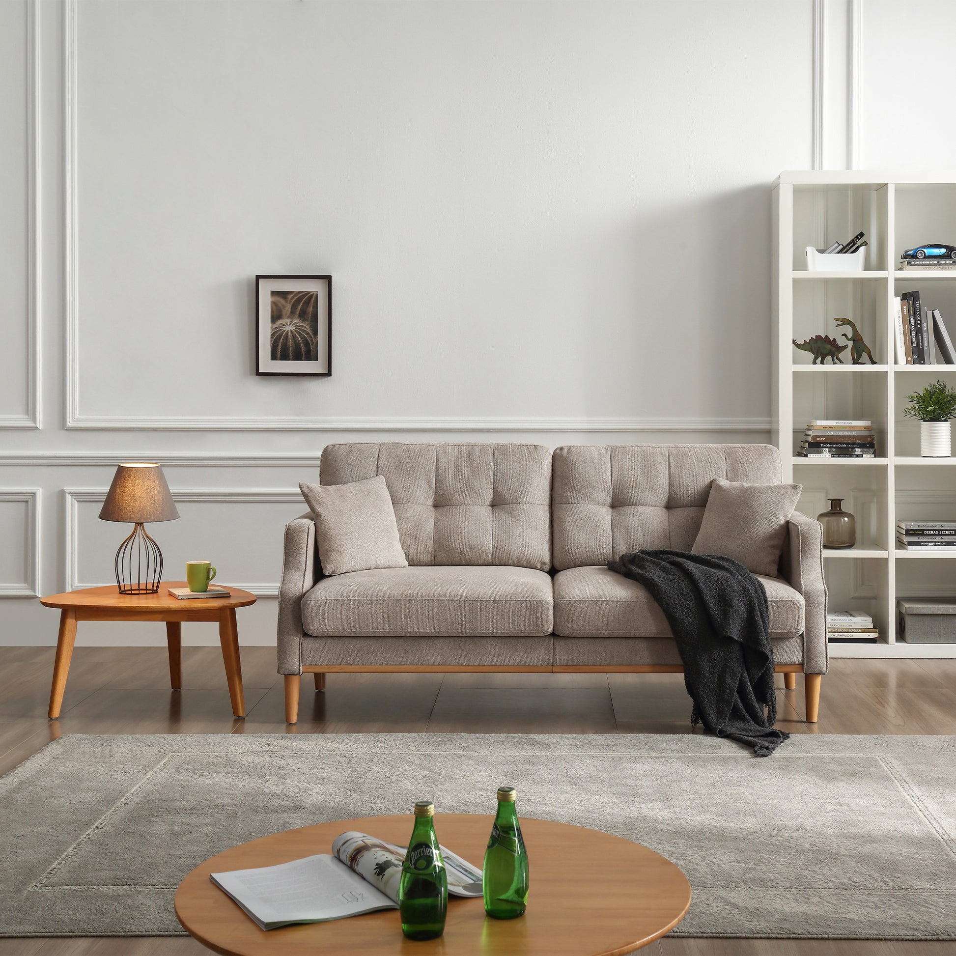 Living Space Sofa 3 Seater With Waterproof Fabricusb Charge Port Light Gray Foam Fabric 3 Seat