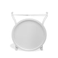 Round Metal Tray End Side Table, Removable Tray Outdoor & Indoor Drink, Snack, Coffee Table, Telephone Table White Set Of 2 White Metal