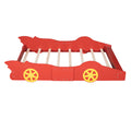 Full Size Race Car Shaped Platform Bed With Wheels,Red Red Plywood