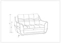 Genuine Leather Loveseat Brown Foam Leather