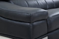 Top Grain Italian Leather Loveseat Black Foam Leather