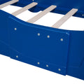 Twin Size Race Car Shaped Platform Bed With Wheels,Blue Blue Plywood