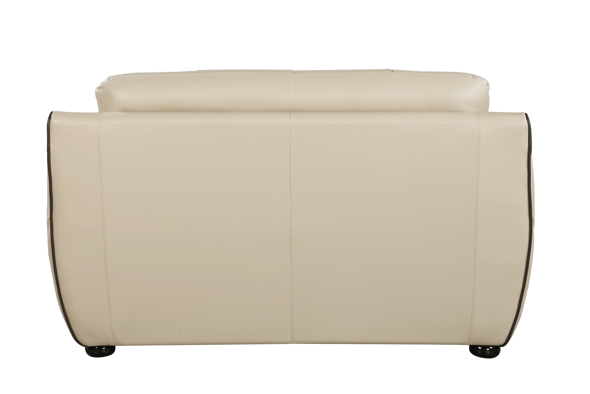 Genuine Leather Loveseat Beige Foam Leather