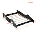 Full Size Race Car Shaped Platform Bed With Wheels,Black Black Plywood