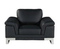 Top Grain Italian Leather Chair Black Foam Leather