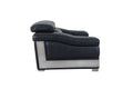 Top Grain Italian Leather Sofa Black Foam Leather