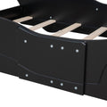 Twin Size Race Car Shaped Platform Bed With Wheels,Black Black Plywood