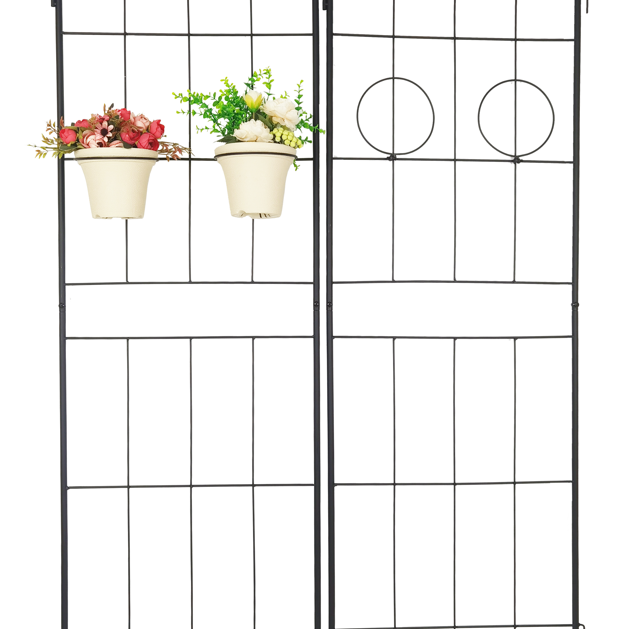 4 Pack Metal Garden Trellis 78.7" X 19.7" Rustproof Trellis For Climbing Plants Outdoor Flower Support Black Black Iron