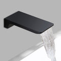 Matte Black Waterfall Wall Mounted Tub Faucet With Hand Shower Matte Black Brass