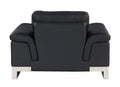 Top Grain Italian Leather Chair Black Foam Leather