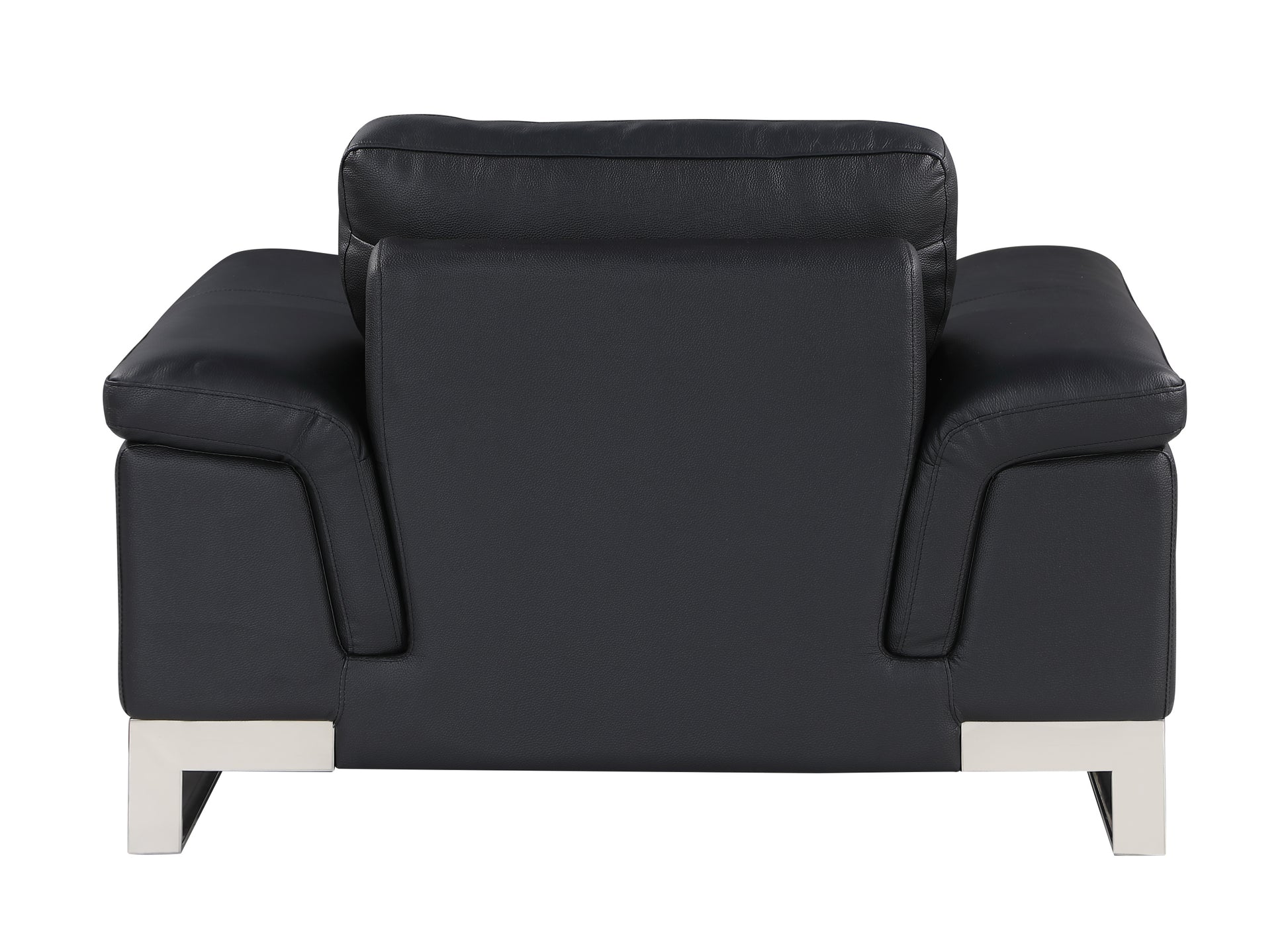 Top Grain Italian Leather Chair Black Foam Leather