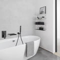 Modern Style Matte Black Wall Mount Tub Filler Bathroom Bathtub Faucet Shower Set Matt Black Brass