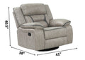 Denali Faux Leather Upholstered Chair Made With Wood Finished In Gray Gray Faux Leather Manual Push Button Metal Primary Living Space Medium Soft Cushion Back Heavy Duty Contemporary,Modern Push Button Solid Wood Mdf Wood