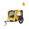 Yellow Outdoor Heavy Duty Foldable Utility Pet Stroller Dog Carriers Bicycle Trailer Yellow Oxford Fabric Steel