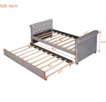 Twin Size Upholstered Daybed With Trundle, Wood Slat Support, Gray Old Sku :Lp000116Aae Gray Upholstered