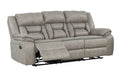 Denali Faux Leather Upholstered 3 Pc Sofa Set Made With Wood Finished In Gray Gray Faux Leather Metal Primary Living Space Medium Soft Cushion Back Contemporary,Modern Solid Wood Mdf Wood 6 Seat