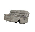 Denali Faux Leather Upholstered 3 Pc Sofa Set Made With Wood Finished In Gray Gray Faux Leather Metal Primary Living Space Medium Soft Cushion Back Contemporary,Modern Solid Wood Mdf Wood 6 Seat