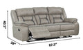 Denali Faux Leather Upholstered 3 Pc Sofa Set Made With Wood Finished In Gray Gray Faux Leather Metal Primary Living Space Medium Soft Cushion Back Contemporary,Modern Solid Wood Mdf Wood 6 Seat