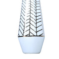 White Ceramic Vase With Gold Geometric Accent Design Elegant And Versatile Home Decor White Ceramic