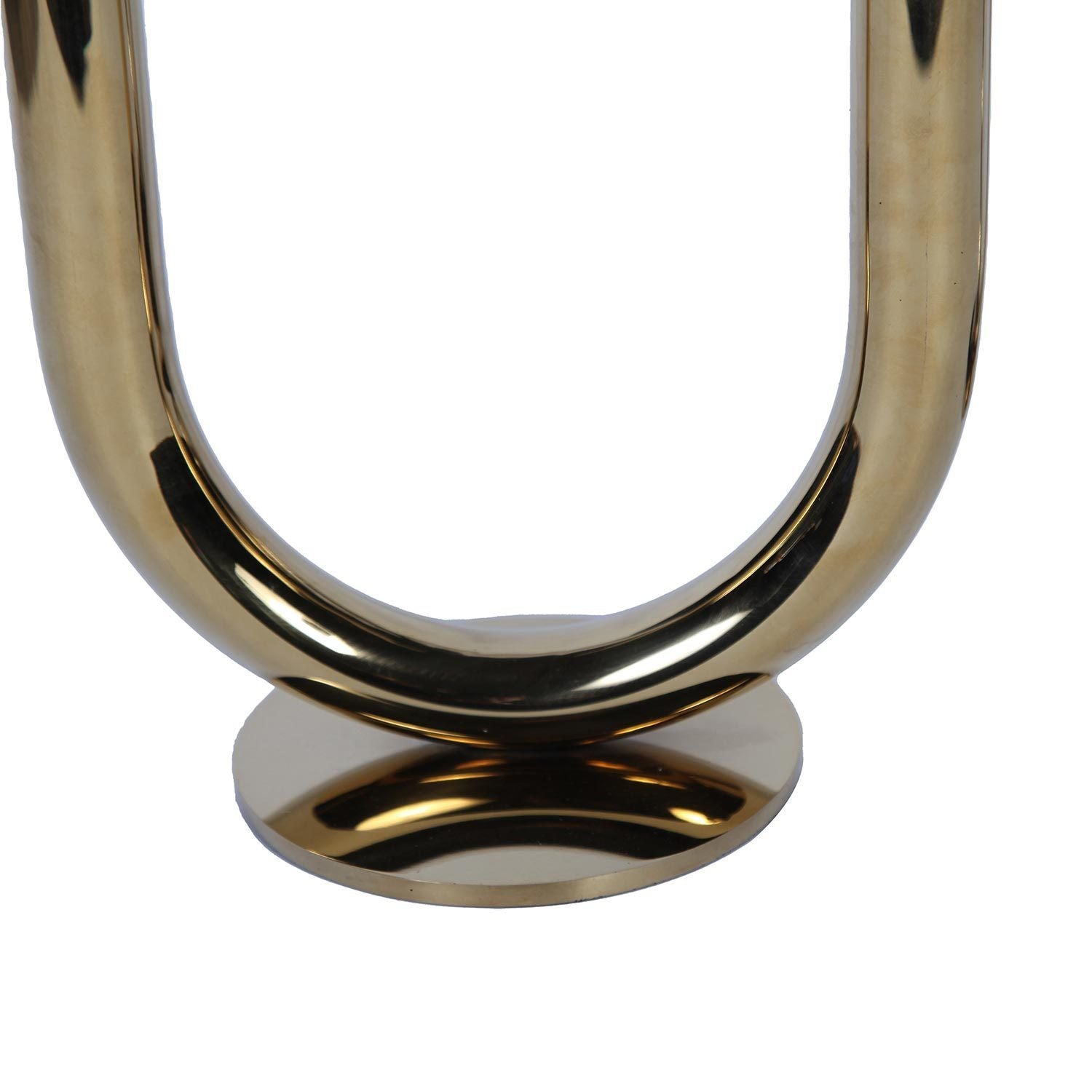 Modern U Shaped 7"L X 4.5"W X 12"H Candle Holder In Gold Gold Stainless Steel