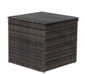 4 Piece Patio Sectional Wicker Rattan Outdoor Furniture Sofa Set With Storage Box Brown Brown Iron