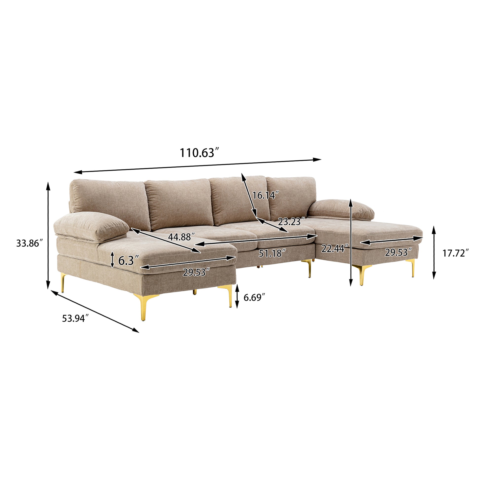 Coolmore Accent Sofa Living Room Sofa Sectional Sofa Camel Polyester