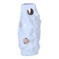 Modern And Elegant White Ceramic Vase With Gold Design White Ceramic