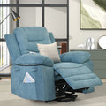 Massage Recliner,Power Lift Chair For Elderly With Adjustable Massage And Heating Function,Recliner Chair With Infinite Position And Side Pocket For Living Room ,Blue Blue Foam Linen