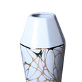 White Ceramic Vase With Gold Organic Accent Design Elegant And Versatile Home Decor White Ceramic