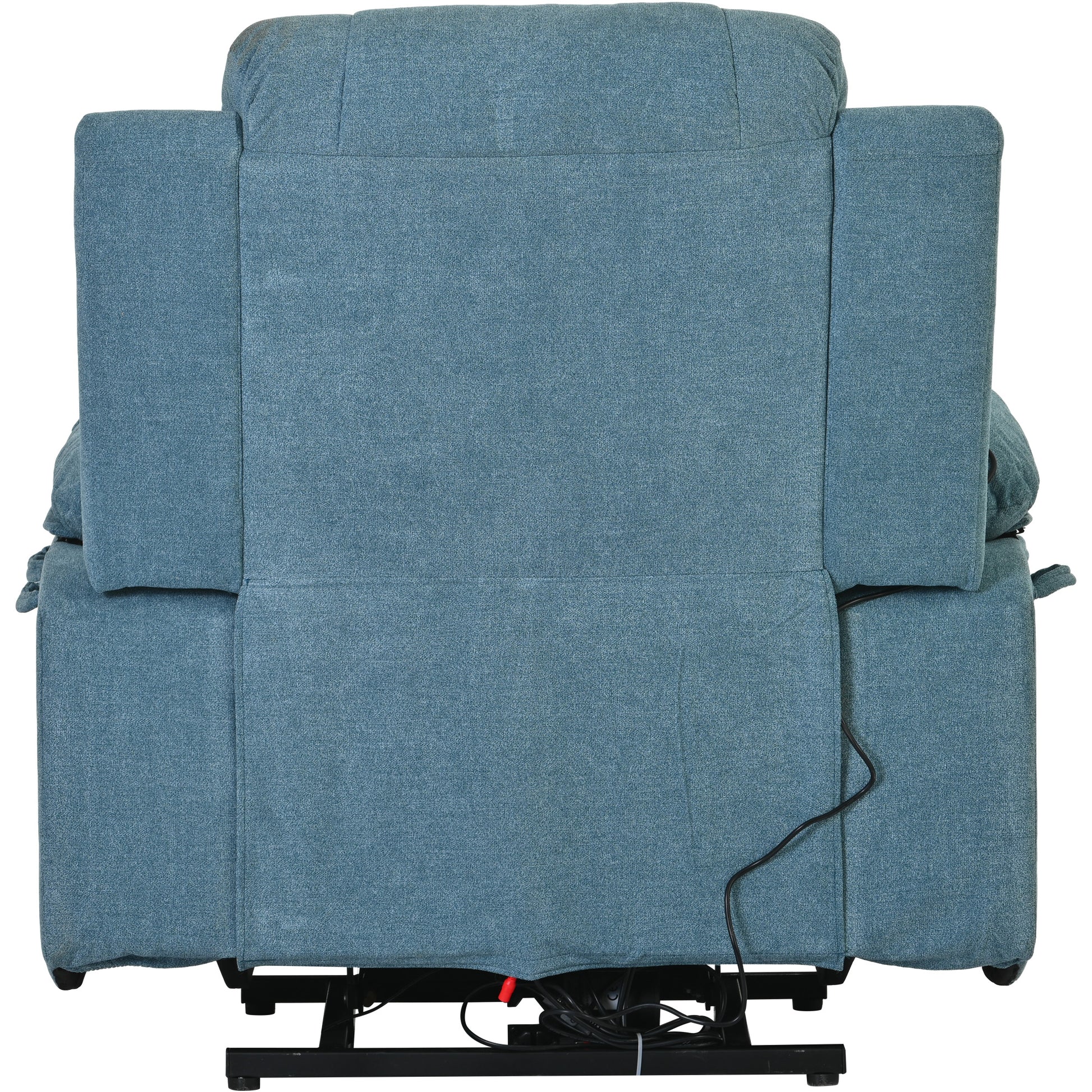 Massage Recliner,Power Lift Chair For Elderly With Adjustable Massage And Heating Function,Recliner Chair With Infinite Position And Side Pocket For Living Room ,Blue Blue Foam Linen